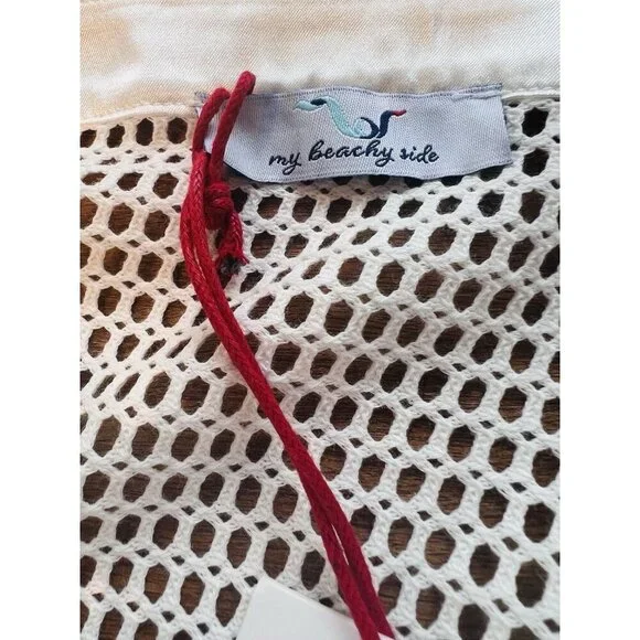 My Beachy Side Camelia Maxi Skirt Small White Cotton Lace Fringe Swim Cover Up - Picture 8 of 10